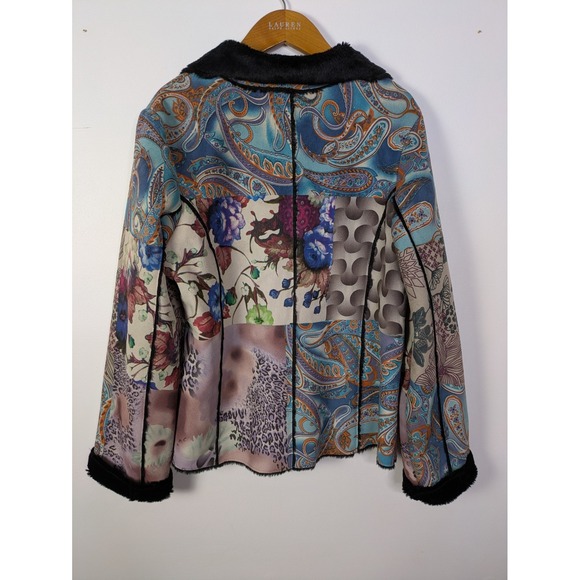 Weavz Penny Lane Women's Coat Jacket Large Patchwork Y2K 2000s - Picture 8 of 11